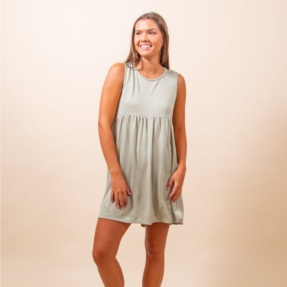 Sage Green Mini Tank Dress